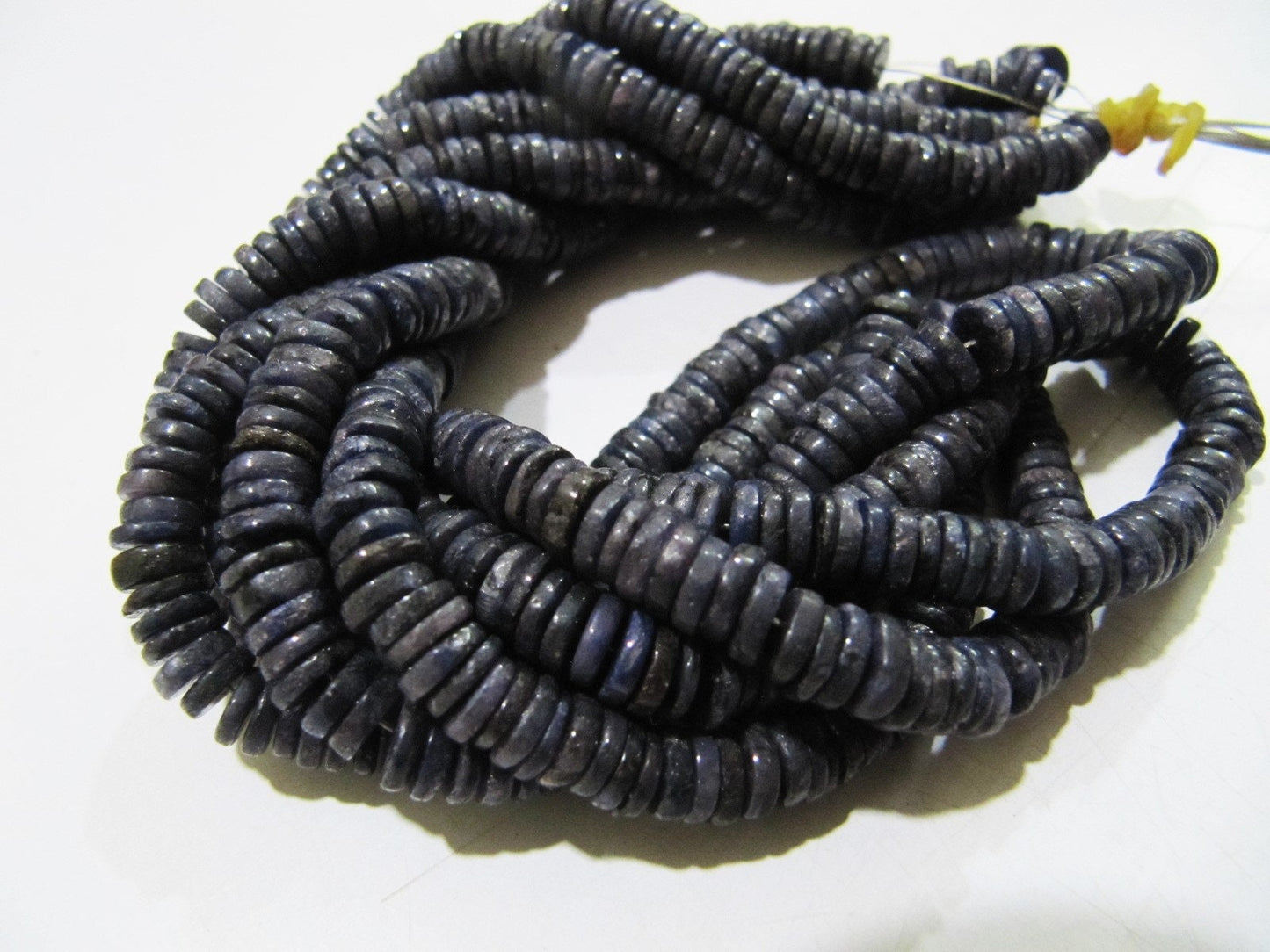 Natural Blue Sapphire 6mm Tyre Shape Beads Strand 8 inches Long Beautiful Precious Untreated Blue Sapphire Beads Wholesale Prices