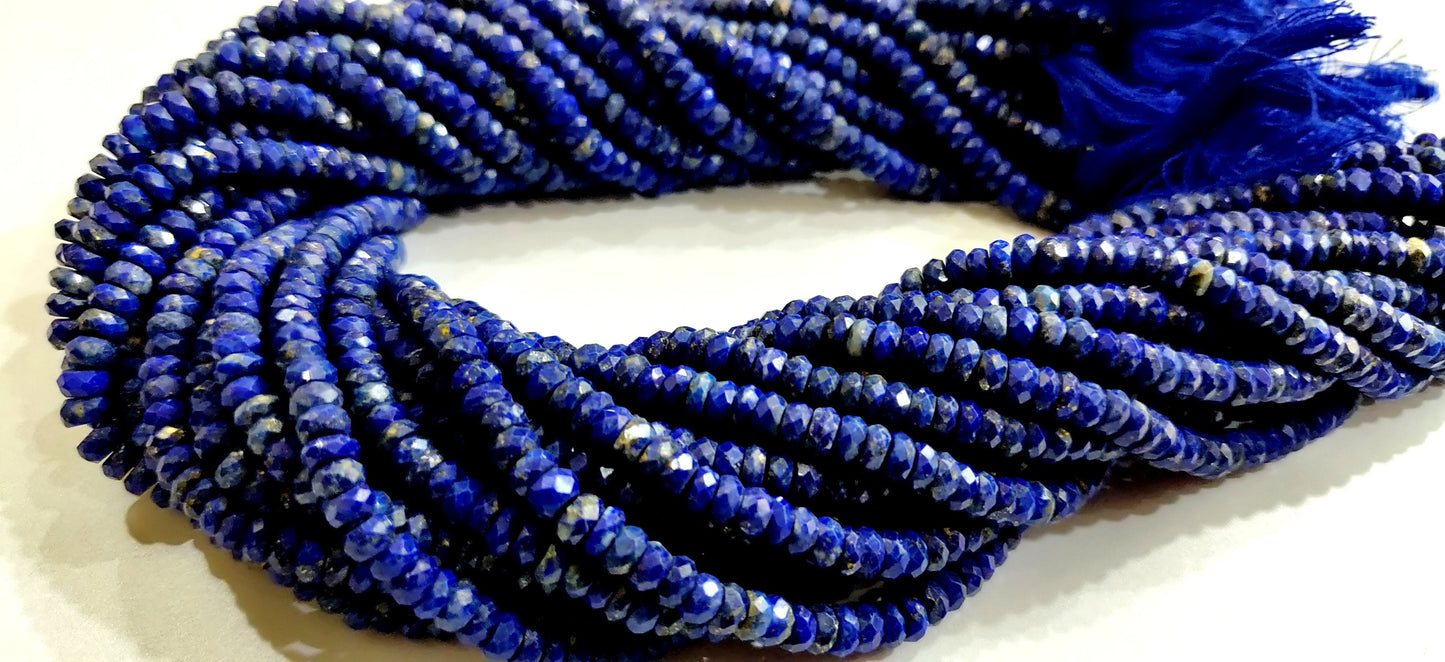 Natural Lapis Lazuli Rondelle Faceted Beads 5-6mm Strand 13 inches long High Quality Beads Wholesale prices jewelry making