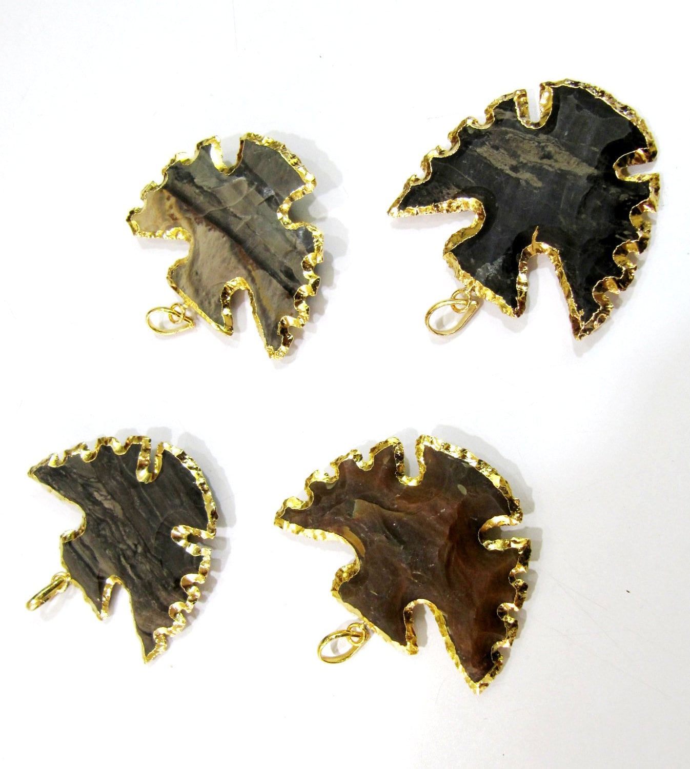 Natural Jasper Bird Shape Design Gold Electroplated Edge Double Loop Arrowhead Connector Charms Pendant Size approx.2 to 2.5 Long