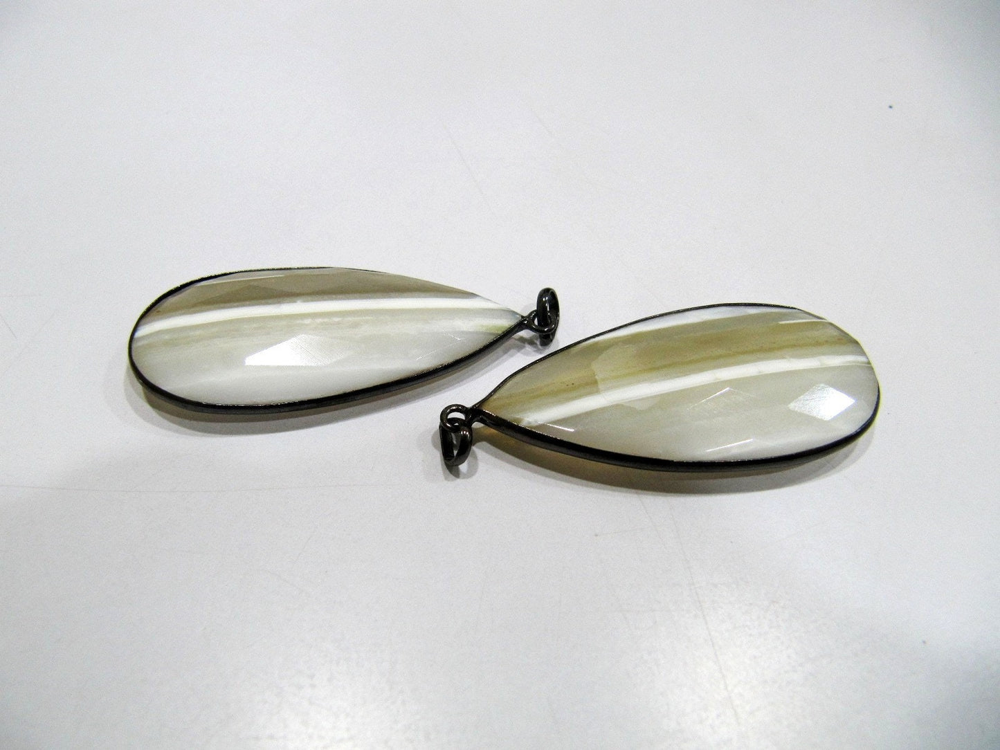 Natural White Opal Pear Shape Briolette Faceted Connector Pendant Charm 22 x 45 mm size Unique Rare Gemstone Bezal Pendant Single Loop