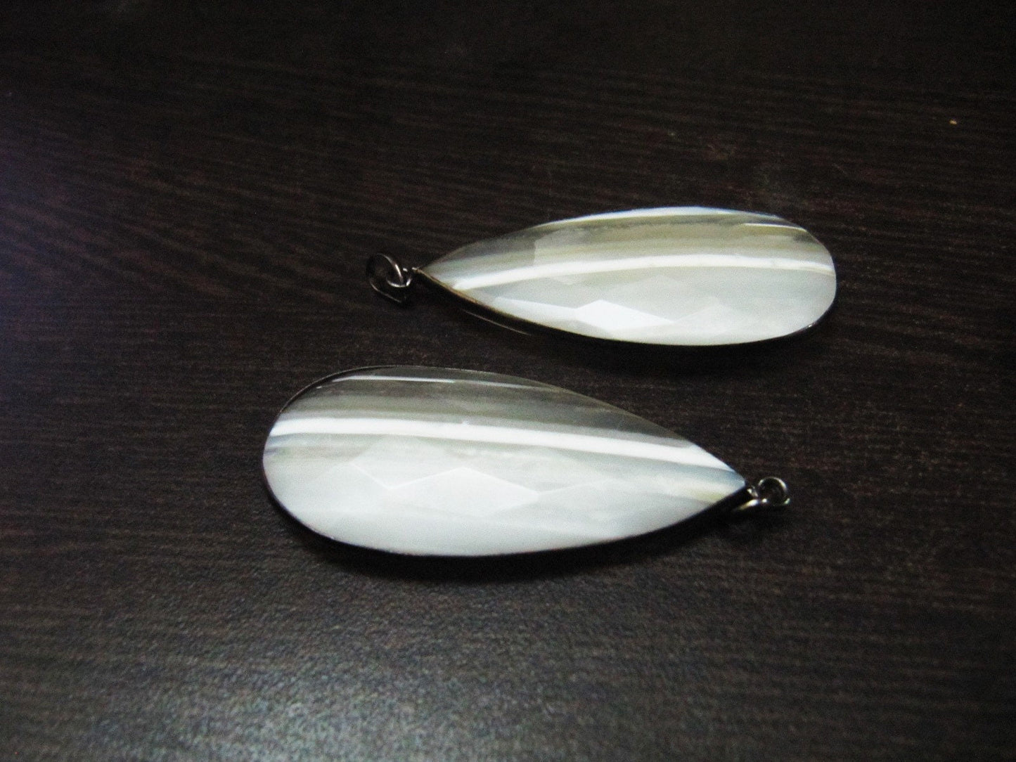 Natural White Opal Pear Shape Briolette Faceted Connector Pendant Charm 22 x 45 mm size Unique Rare Gemstone Bezal Pendant Single Loop