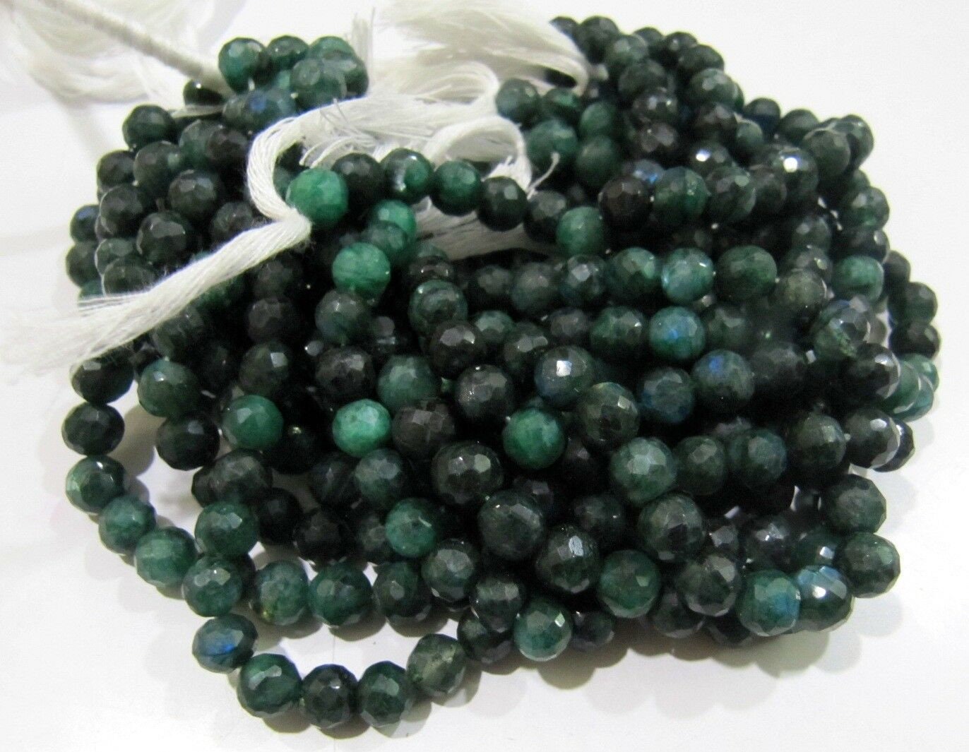 Natural Green Labradorite Round Faceted 6-7mm Beads Strands 8 inches Long Top Quality Jewelry making Gemstone Beads