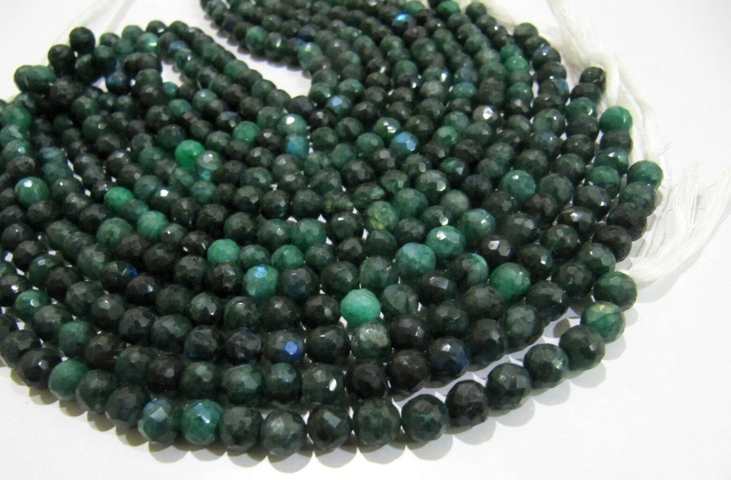 Natural Green Labradorite Round Faceted 6-7mm Beads Strands 8 inches Long Top Quality Jewelry making Gemstone Beads