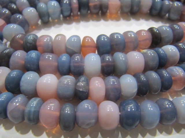 Natural Lavender Blue Opal Rondelle Plain Smooth 8-9mm beads Jewelry Making Gemstone Beads Strand 8 inch Long Wholesale Prices
