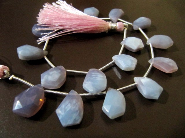 Natural Lavender Blue Opal Mango Shape Faceted 10X15mm beads Jewelry Making Gemstone Beads Strand 8 inch Long Wholesale Prices
