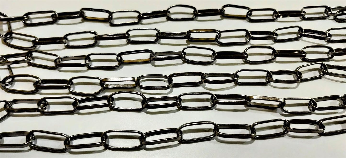 Black Plated Big & Thick Rectangular 20mm*8mm Link Chain Sold Per Foot Jewellery Making Wholesale Rate Chains Gun Metal Jewlery Chain