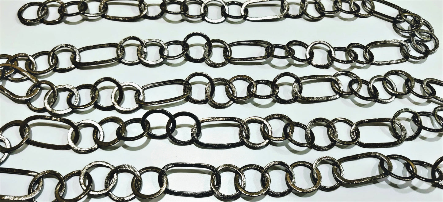 Black Plated Big & Thick Ovals 30mm*15mm Link Chain Sold Per Foot Jewellery Making Wholesale Rate Chains Gun Metal Finished Jewelry