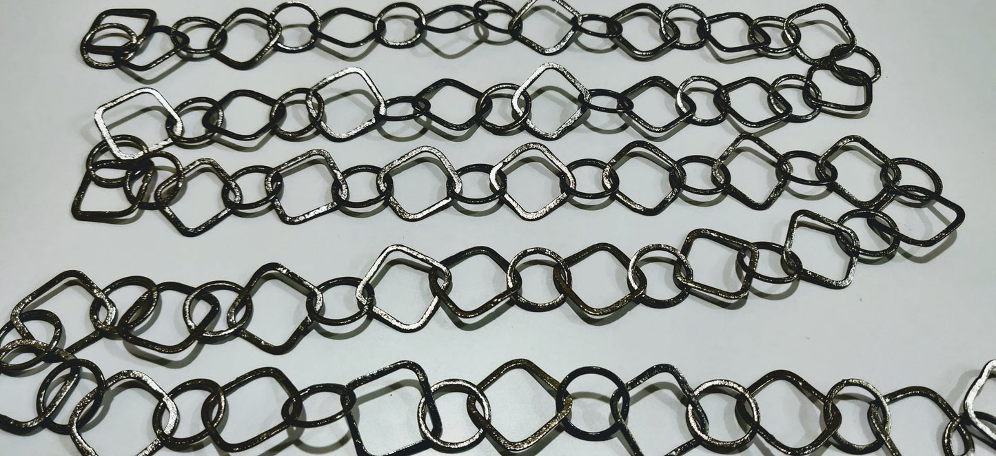 Black Plated Big & Thick Square 21mm*21mm Link Chain Sold Per Foot Jewellery Making Wholesale Rate Chains Gun Metal Jewelry Chain