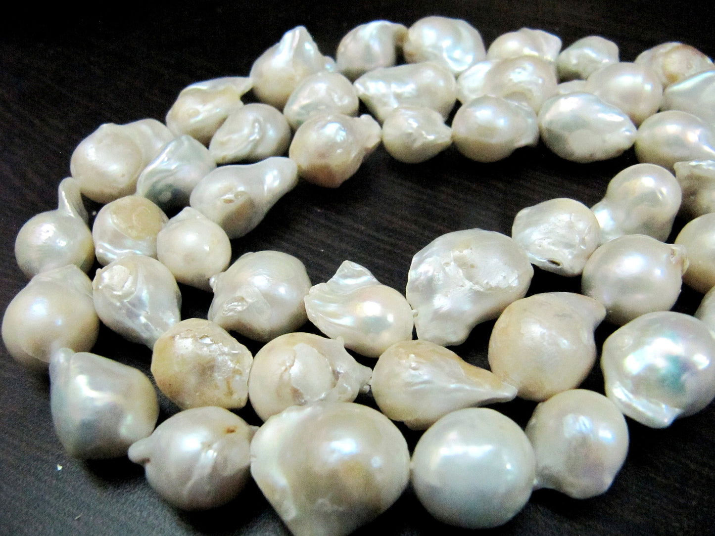 Natural White Pearl Baroque Shape Beads Genuine Nugget Shape Fresh Water Pearl Beads Size 15 to 20mm sold per strand 16 inch long