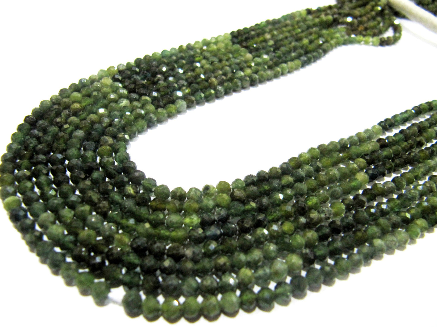 Natural Green Tourmaline Rondelle Faceted 3mm Beads Strand Size 13 Inches Long Green Jewelry Making Beads Wholesale Prices