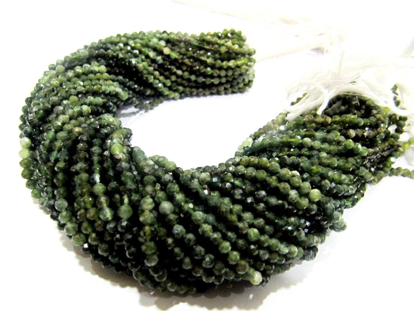 Natural Green Tourmaline Rondelle Faceted 3mm Beads Strand Size 13 Inches Long Green Jewelry Making Beads Wholesale Prices