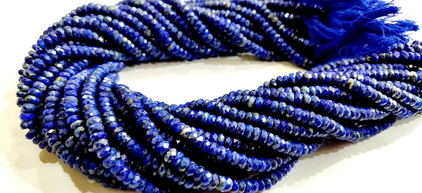 Natural Lapis Lazuli Rondelle Faceted Beads 5-6mm Strand 13 inches long High Quality Beads Wholesale prices jewelry making