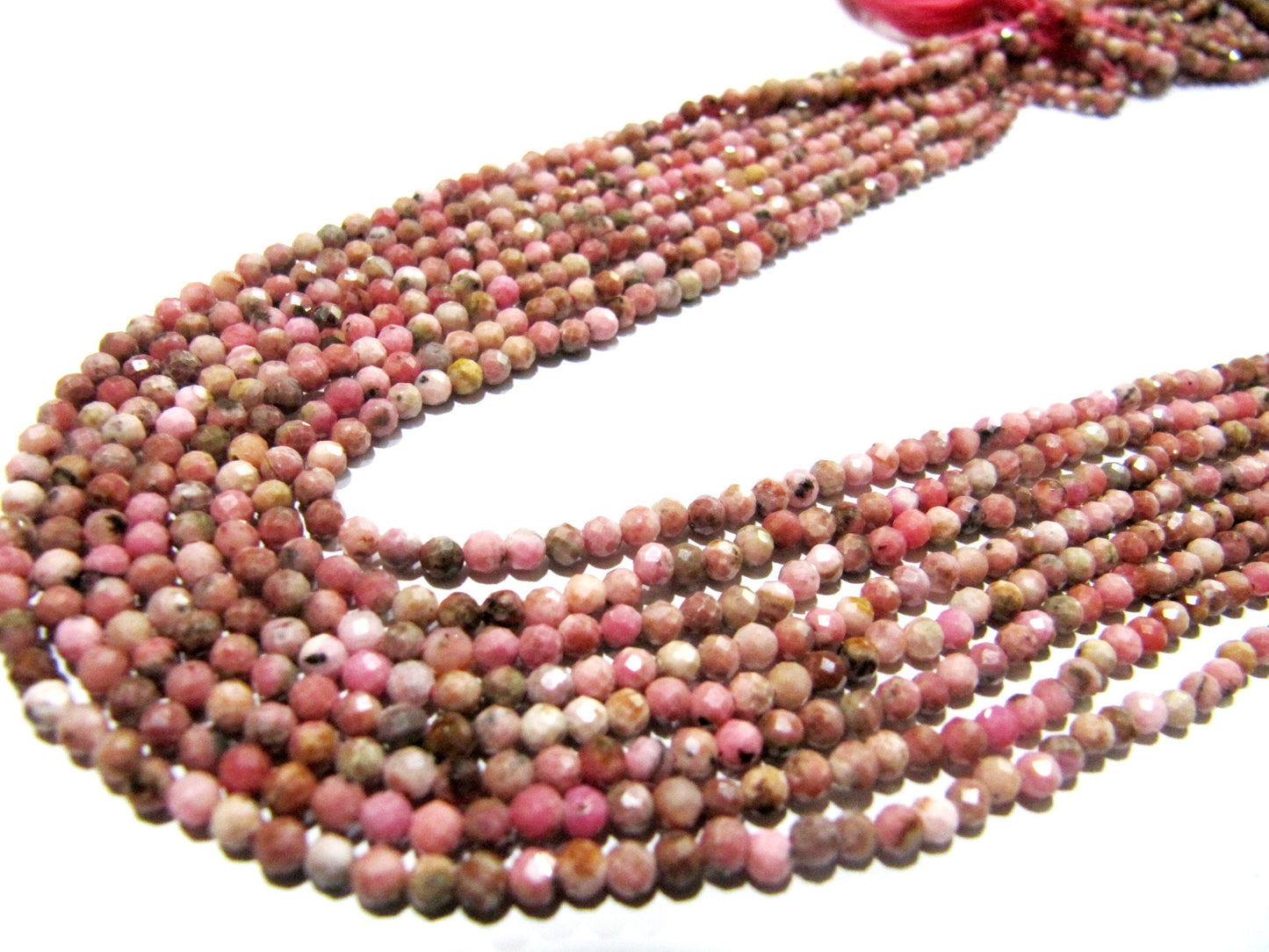 Natural Rhodochrosite Rondelle Faceted 3mm Beads Strand 13 inches long Jewelry Making Rhodochrosite Gemstone Wholesale Prices