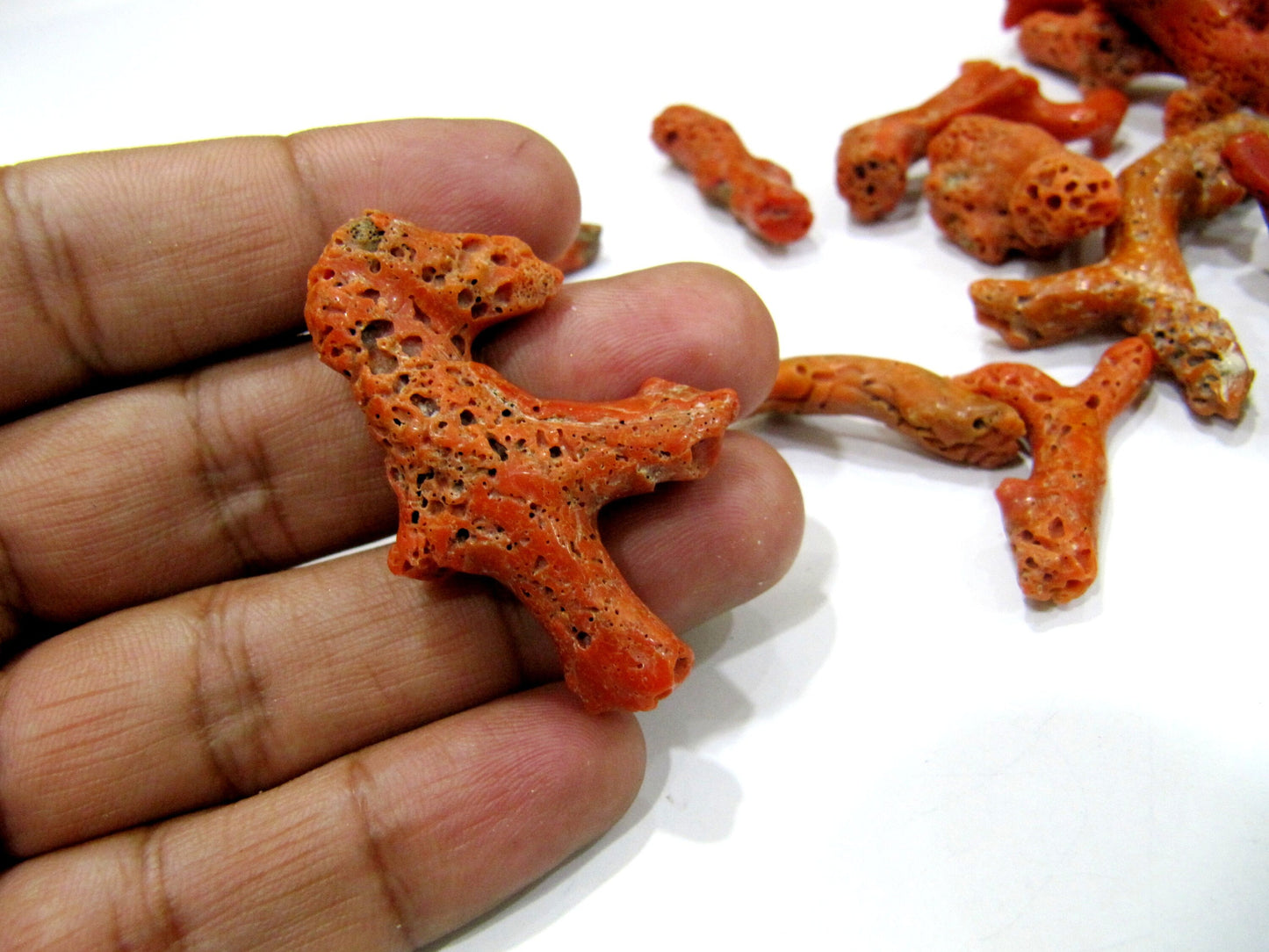 Natural Italian Coral Free Shape Nuggets 2 to 3 inches Long Coral Branch Birth Gemstone Sold per one piece Wholesale Prices