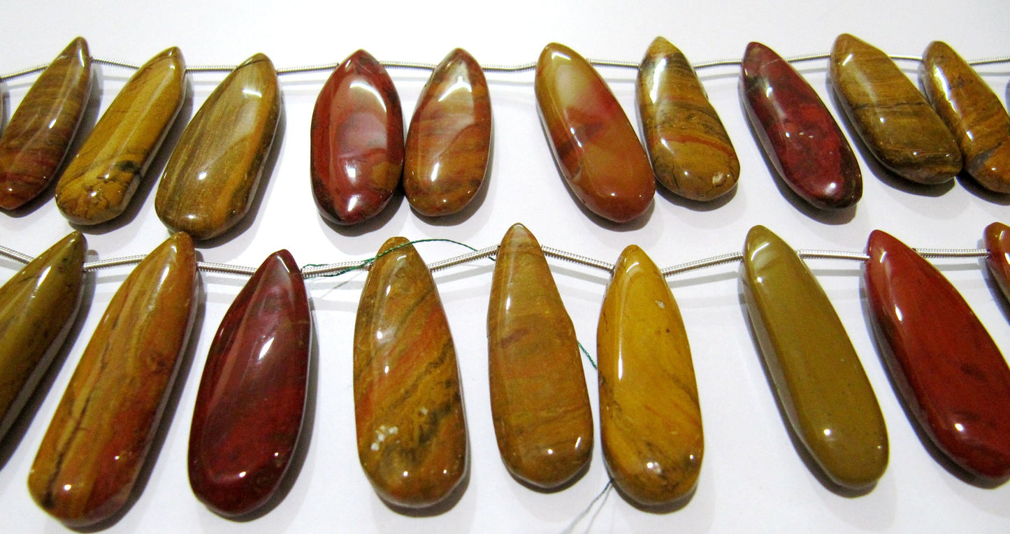 Natural Camel Agate Pear Shape Plain Smooth Briolette beads 10x35mm To 13x40mm Graduated Jewelry Making Beads Strand 8 Inches Long