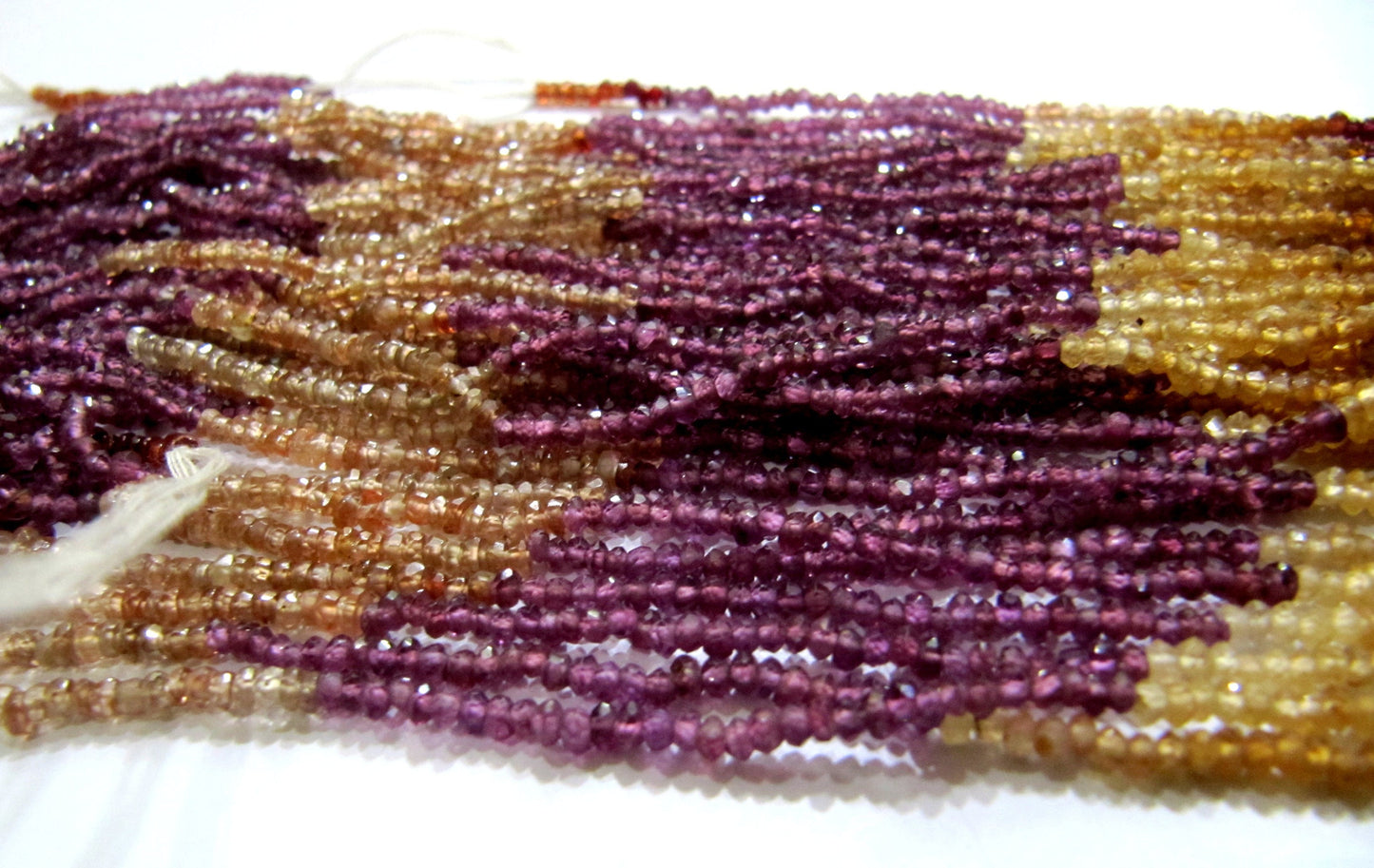 Natural Tundra Sapphire 2.5 to 3mm Size Rondelle Micro Faceted beads Strand 15 inches Long Genuine multi color Gemstone for Jewelry making