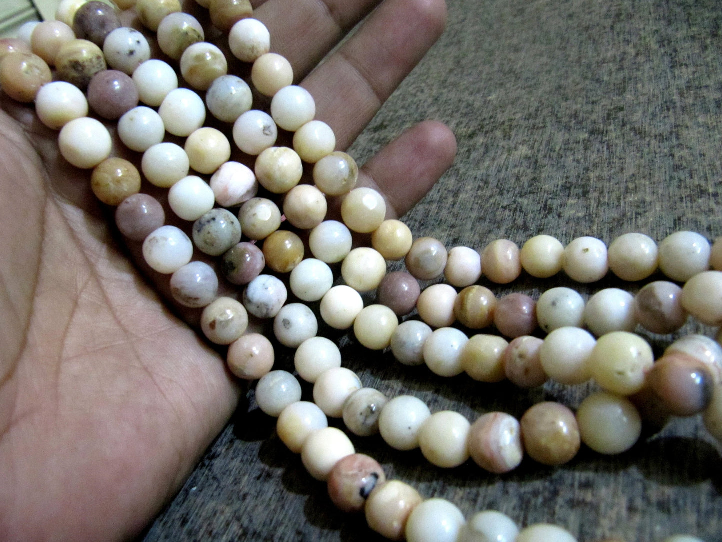 Natural Pink Opal Round ball Shape Plain Smooth 10 mm beads strand 13 inches Pink color Gemstone for Jewelry making wholesale Prices