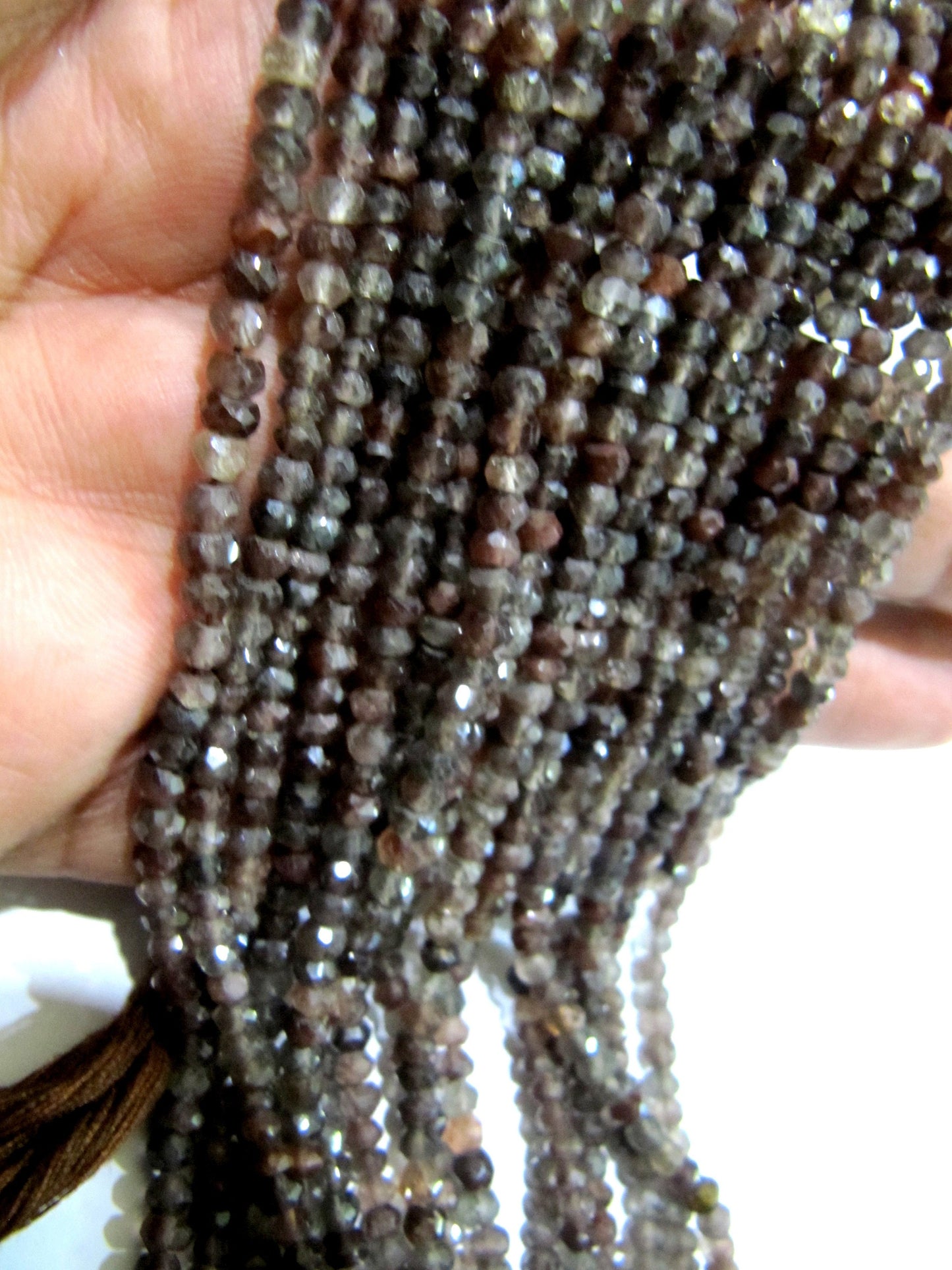 Natural Spessartite Garnet Rondelle Faceted 3.5mm to 4mm size Beads Semi Precious Micro faceted Beads Strands 13 to 14 inches Long