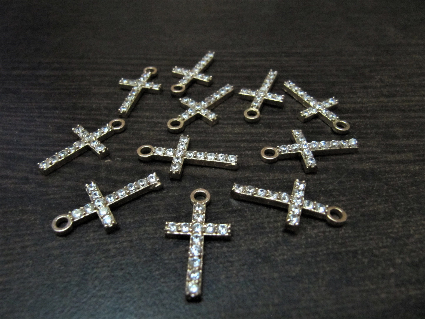 Tiny Holy Cross CZ Pendant Charm approximately 1 inch long Sold per piece Wholesale rates
