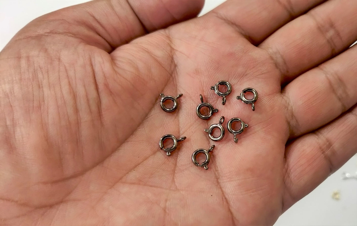5 Pcs Set 6mm Spring Ring Clasps Gold / Silver / Black Plated Open Ring Attached Jewellery Making Accessories