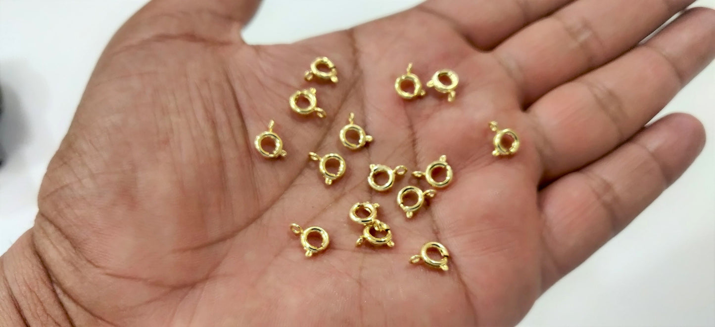 5 Pcs Set 6mm Spring Ring Clasps Gold / Silver / Black Plated Open Ring Attached Jewellery Making Accessories