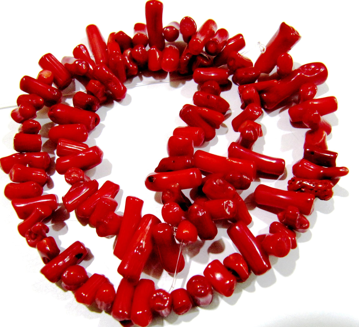 Red Stick Branch Coral Beads Size 7 to 15mm approx Strand 16 inch long Italian Red Coral Gemstone Beads Wholesale Price