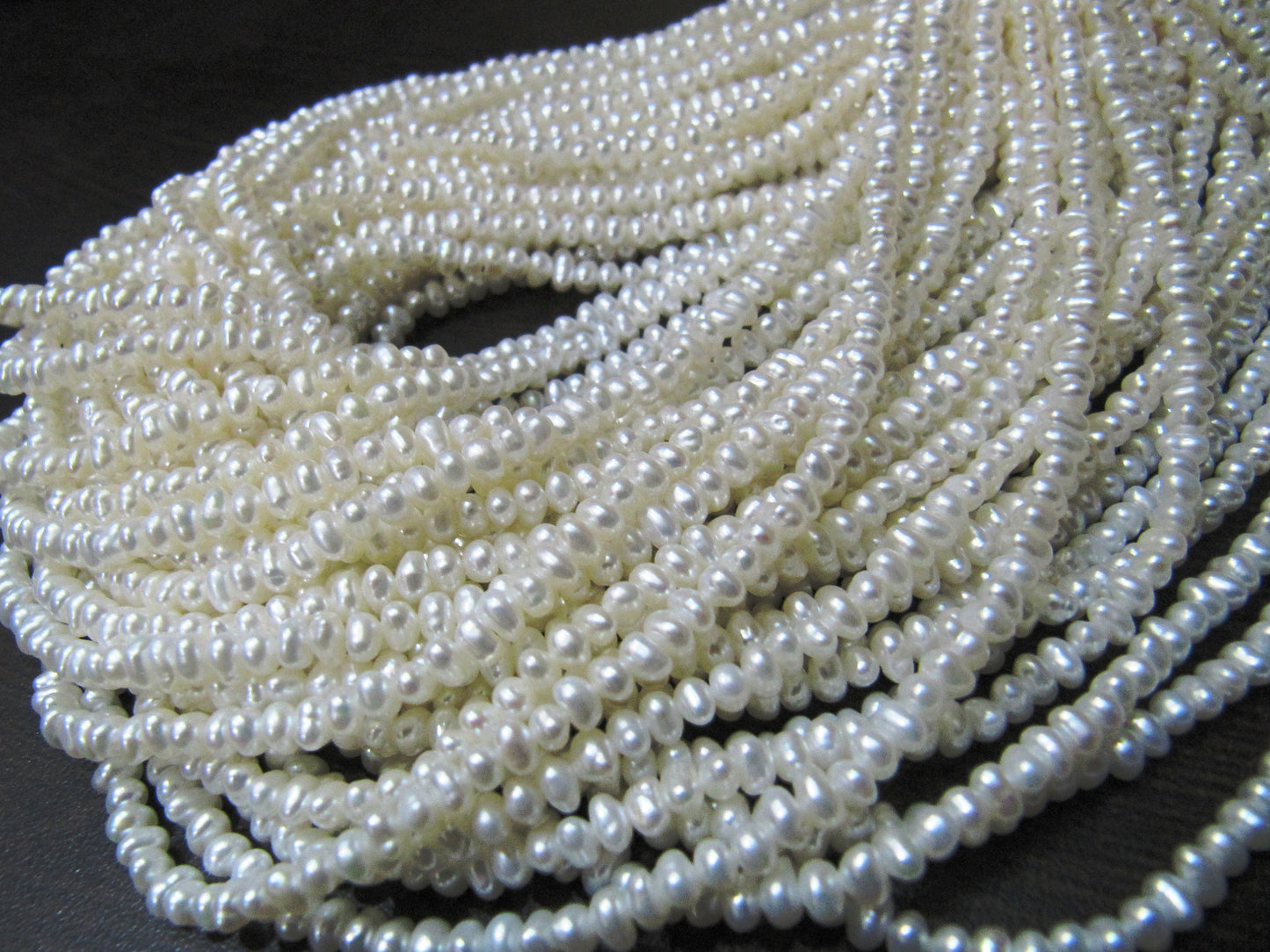 Natural Pearl Rondelle 3mm Beads sold per Strand 13 inch Birthstone Beads Jewelry Making Fresh Water Pearl Beads Wholesale prices