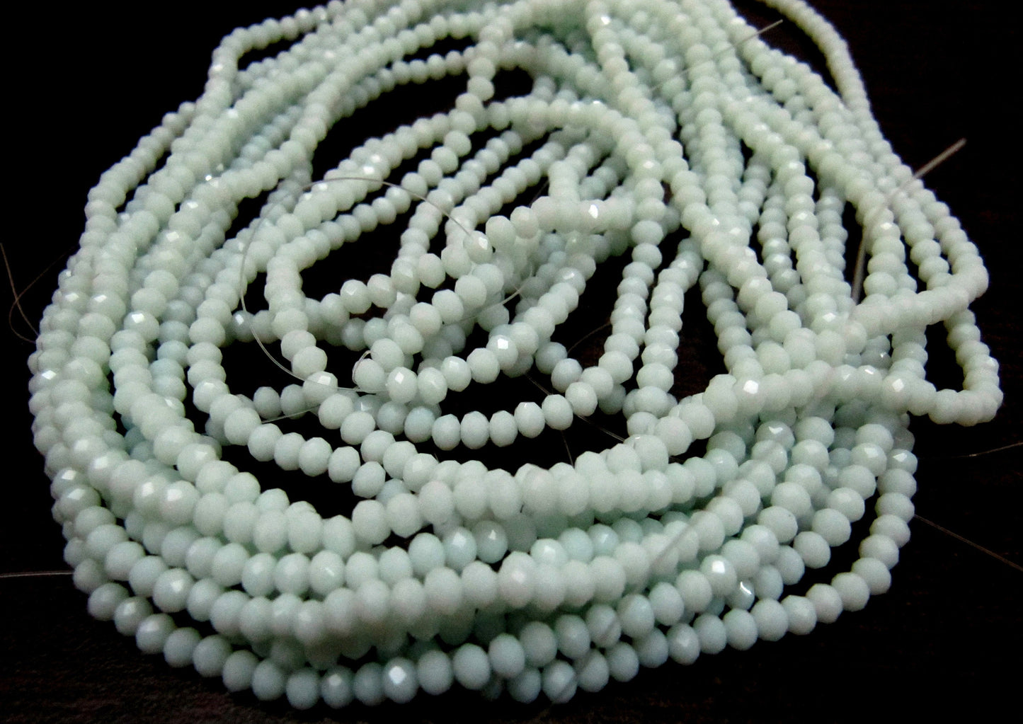 Light color Amazonite Hydro quartz Rondelle Faceted 3-4 mm Beads Strand 16 inches long approx. 150 Beads per Strand Wholesale Prices