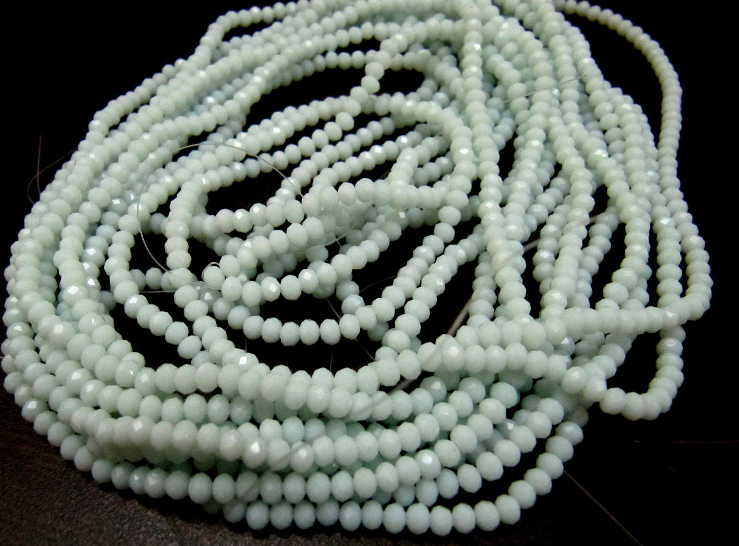 Light color Amazonite Hydro quartz Rondelle Faceted 3-4 mm Beads Strand 16 inches long approx. 150 Beads per Strand Wholesale Prices