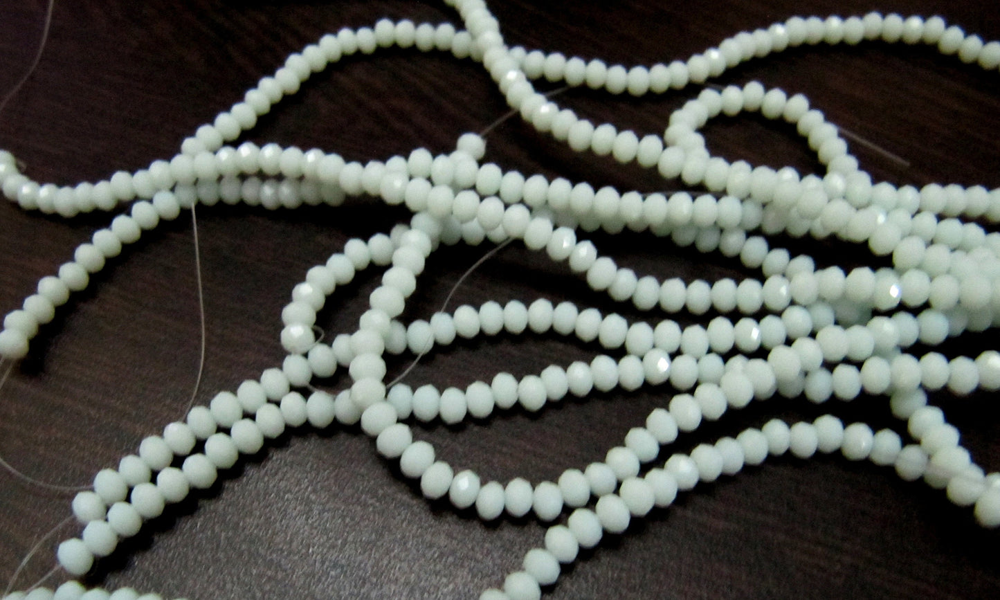 Light color Amazonite Hydro quartz Rondelle Faceted 3-4 mm Beads Strand 16 inches long approx. 150 Beads per Strand Wholesale Prices
