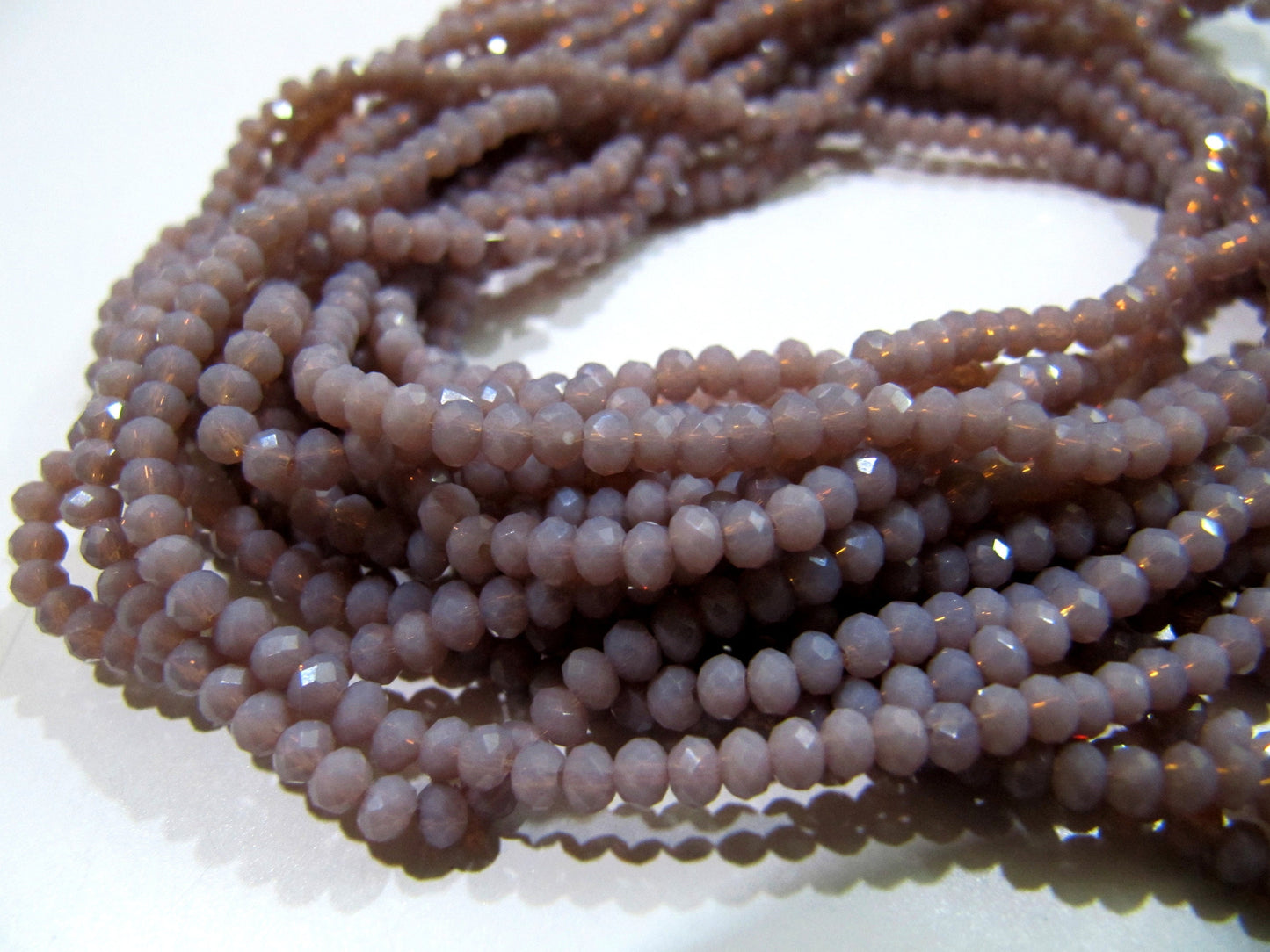 Purple Chalcedony Hydro Quartz Rondelle Micro Faceted 2.5-3mm Size Beads Strand 16 inches long 150 Beads per Strand Wholesale Rates