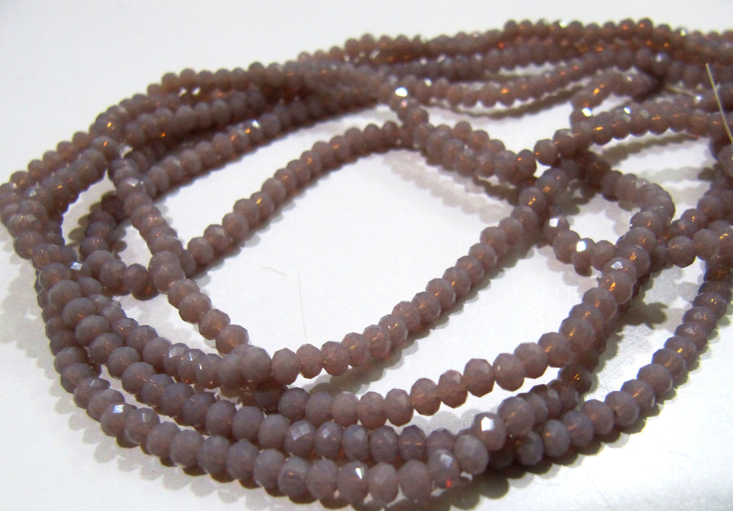 Purple Chalcedony Hydro Quartz Rondelle Micro Faceted 2.5-3mm Size Beads Strand 16 inches long 150 Beads per Strand Wholesale Rates