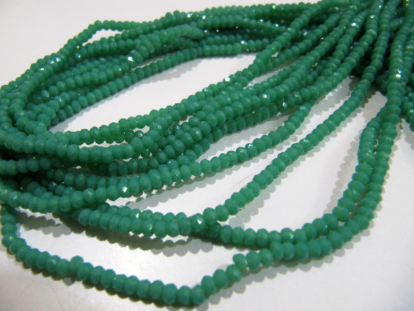 Green Amazonite Hydro quartz Rondelle Micro Faceted 3mm Beads Strand 16 inches long approx. 200 Beads per Strand Wholesale Prices