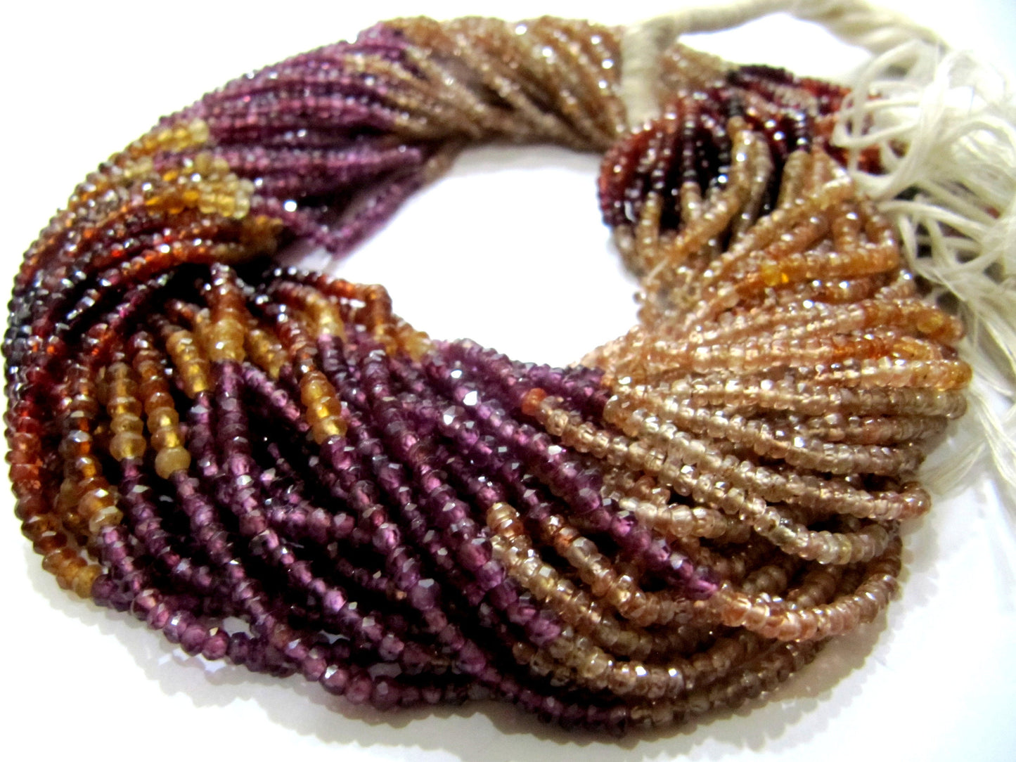 Natural Tundra Sapphire 3 to 4mm Size Rondelle Micro Faceted beads Strand 14 inches Long Genuine multi color Gemstone for Jewelry making