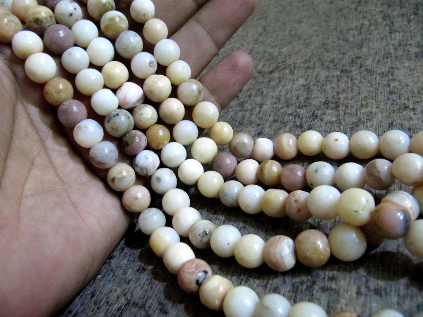 Natural Pink Opal Round ball Shape Plain Smooth 10 mm beads strand 13 inches Pink color Gemstone for Jewelry making wholesale Prices
