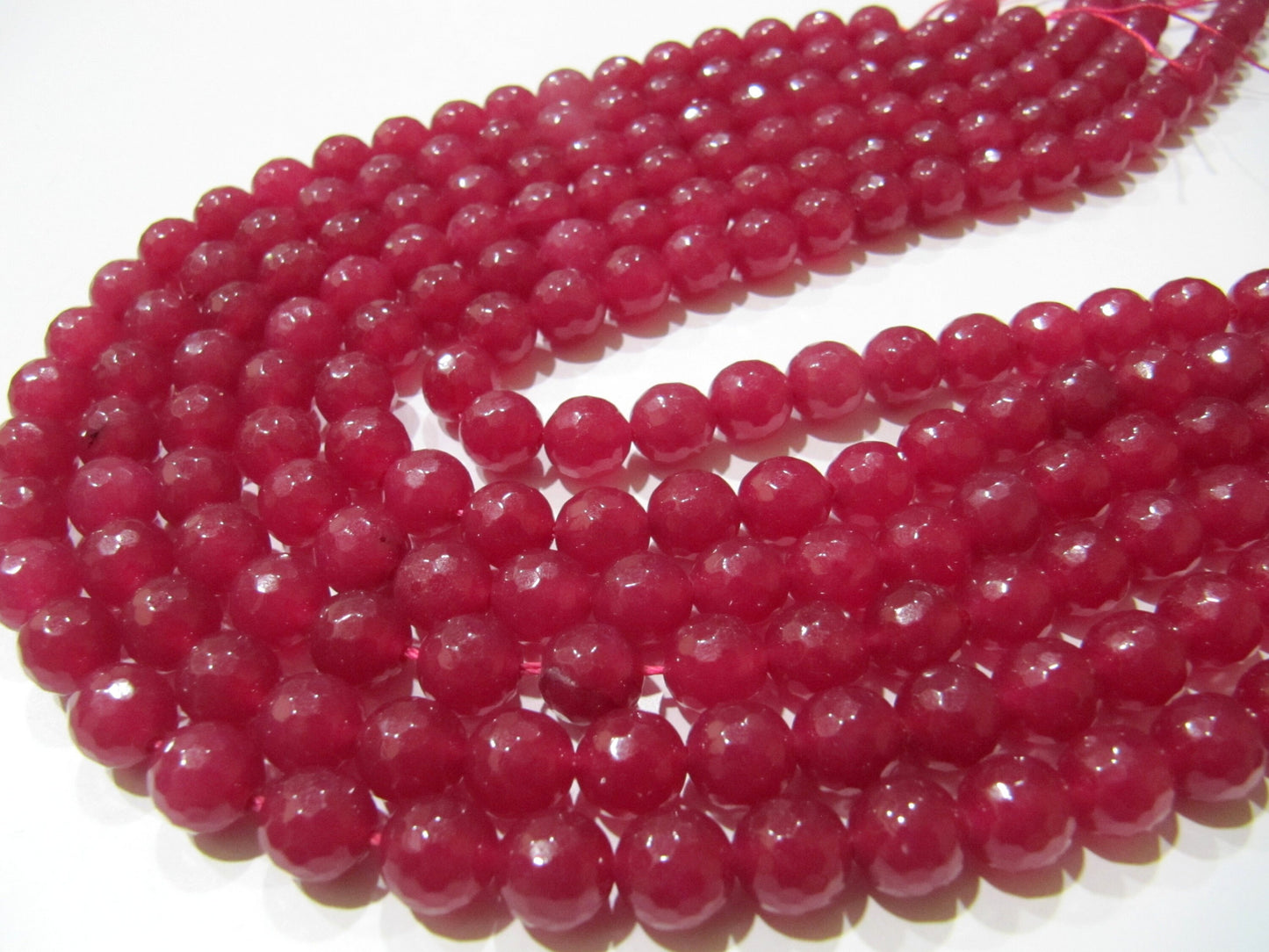 Ruby Jade Round Faceted Round Ball Shape 9-10mm Size Beads Strand 15 inches long Ruby Jade Gemstone Beads Wholesale Prices