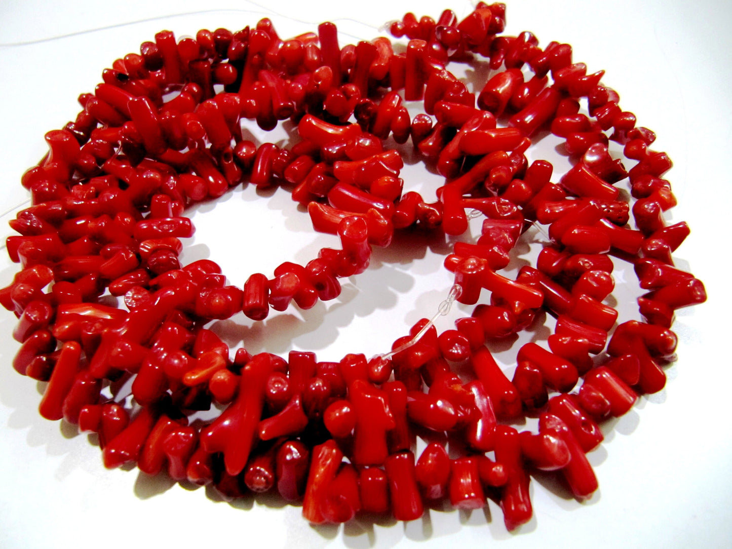 Red Stick Branch Coral Beads Size 7 to 15mm approx Strand 16 inch long Italian Red Coral Gemstone Beads Wholesale Price