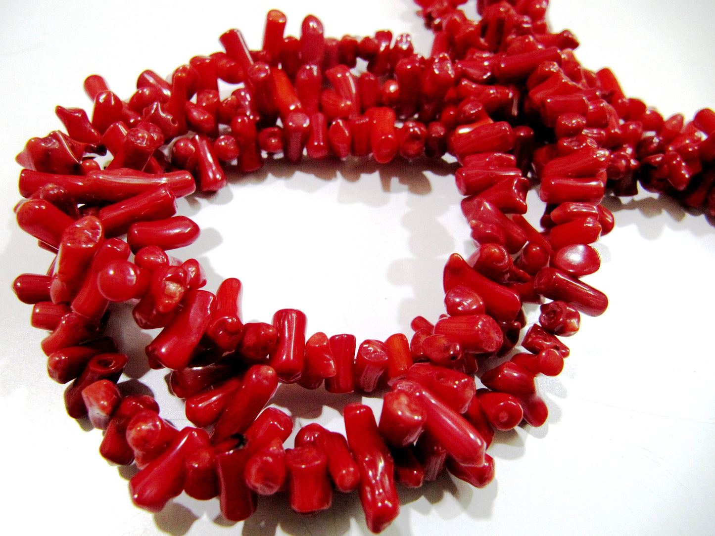 Red Stick Branch Coral Beads Size 7 to 15mm approx Strand 16 inch long Italian Red Coral Gemstone Beads Wholesale Price