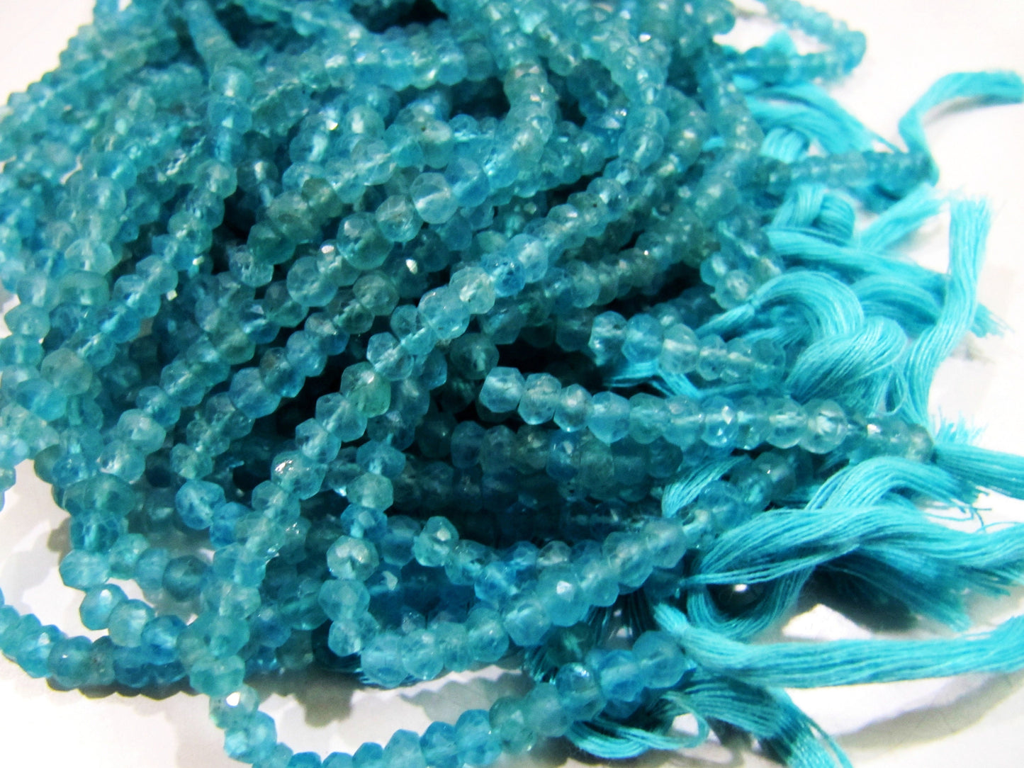 Natural Genuine Apatite Rondelle Faceted 5mm Beads Strand 13 inches long Best Quality Wholesale prices jewelry making gemstone beads