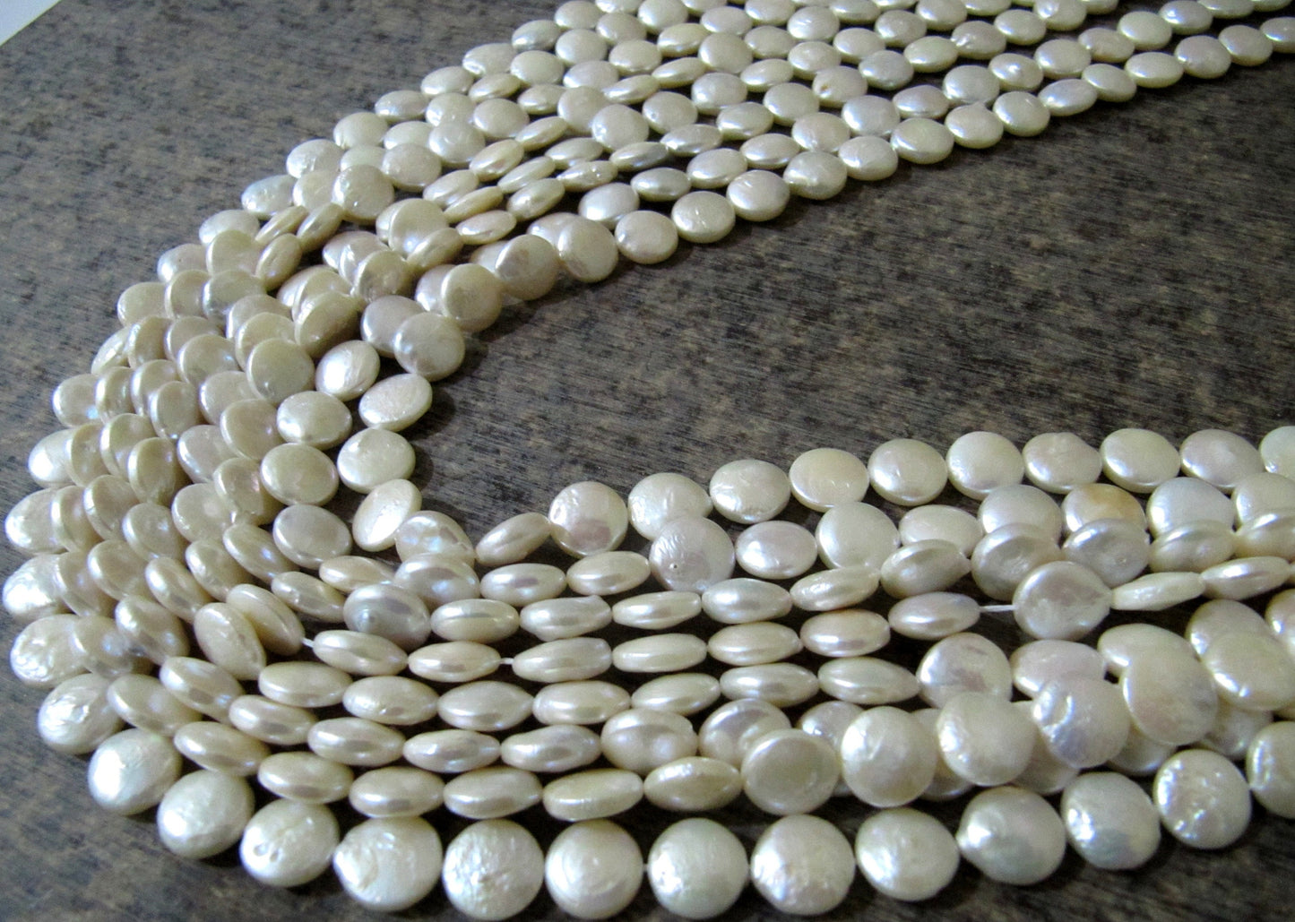 Natural Pearl Coin Shape 11-12mm Size Beads Strand 16 inches Long Jewelry Making Untreated Pearl Beads sold per strand 15 inch