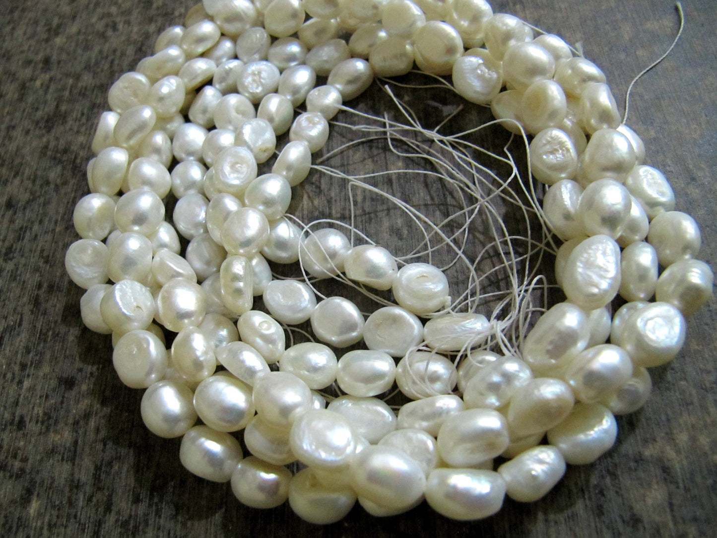 Natural Fresh water Pearl Tumbled Shape White Pearl 8X10mm Size Beads Strand 16 inches Long Jewelry Making Gemstone Beads