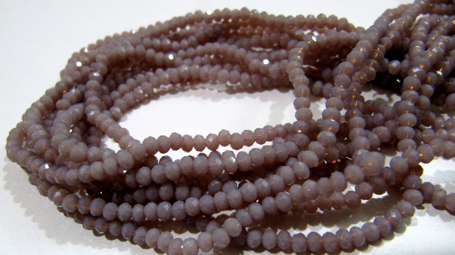 Purple Chalcedony Hydro Quartz Rondelle Micro Faceted 2.5-3mm Size Beads Strand 16 inches long 150 Beads per Strand Wholesale Rates