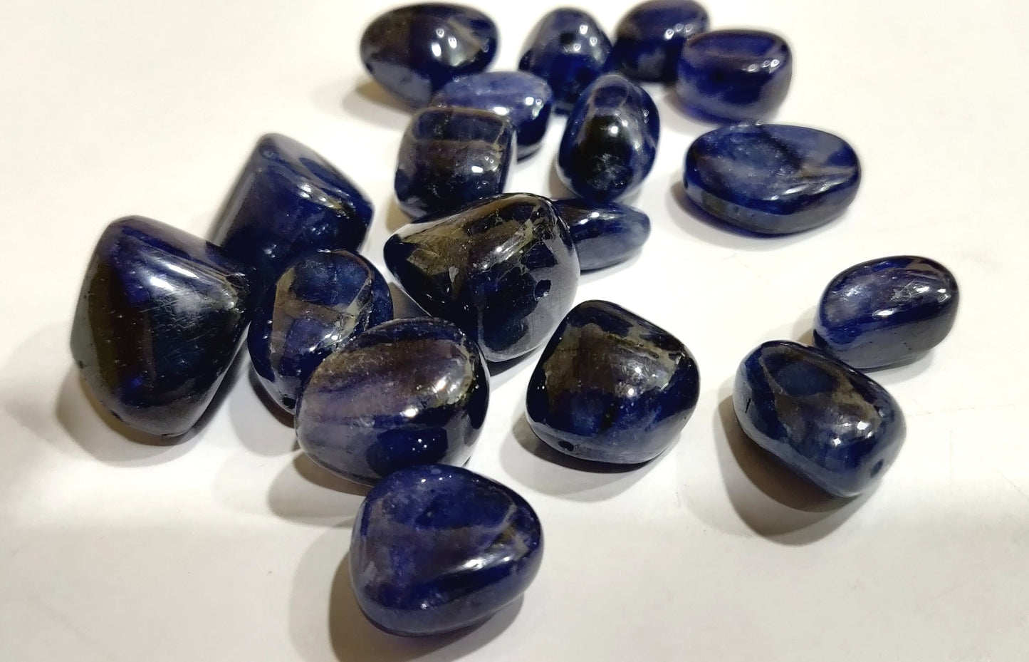 Pack of 2 Loose Natural Blue Sapphire 10mm to 15mm Nugget Tumbled Shape Drilled Beads Precious Stone Beads Wholesale Prices