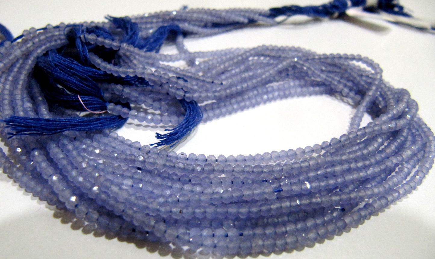 Natural Purple Chalcedony 2mm Rondelle Micro faceted Gemstone Beads Strand 13 Inches Long Best Quality Beads Sold per Strand 13 inch