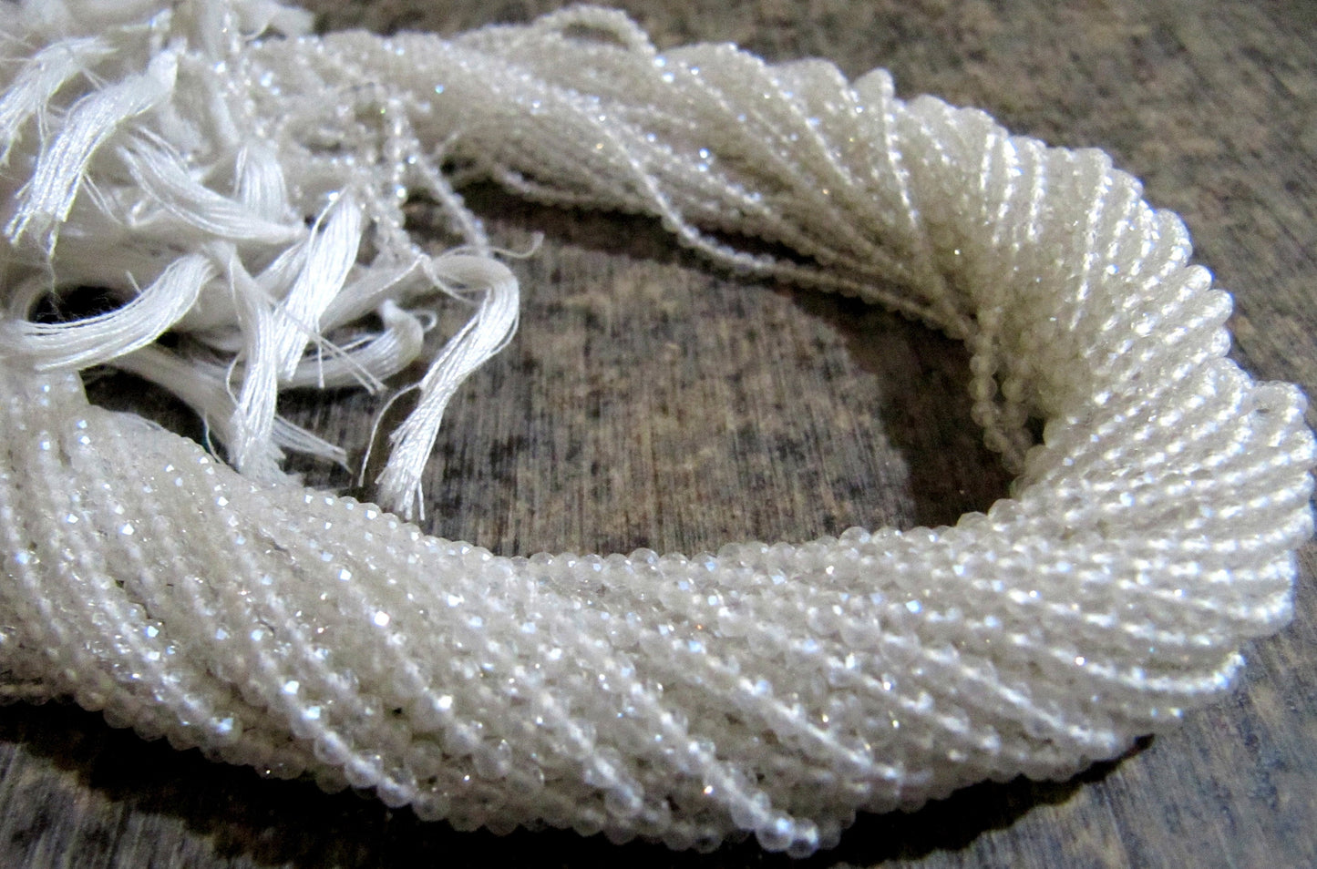 Natural Rock Crystal 2mm Rondelle Micro faceted Gemstone Beads Strand 13 Inches Long Best Quality Beads Sold Per Strand