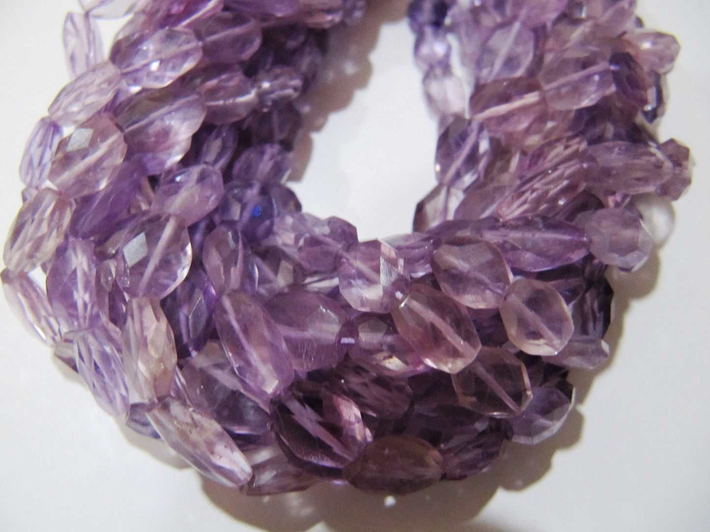 Natural Pink Amethyst Oval Faceted briolette Beads Size 6x9mm to 9x12mm Strand 10 inch Long Wholesale Prices