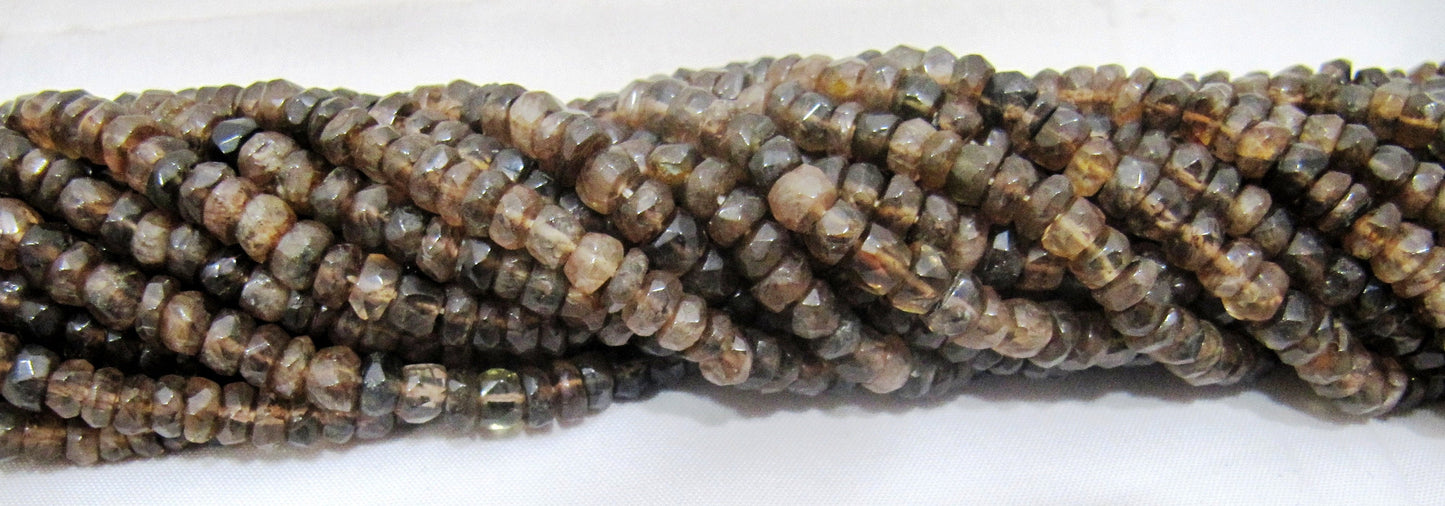 Natural Andalusite Rondelle faceted Approx 5mm Size Beads Strand 13 inches Long Jewelry making gemstone beads Sold per Strand