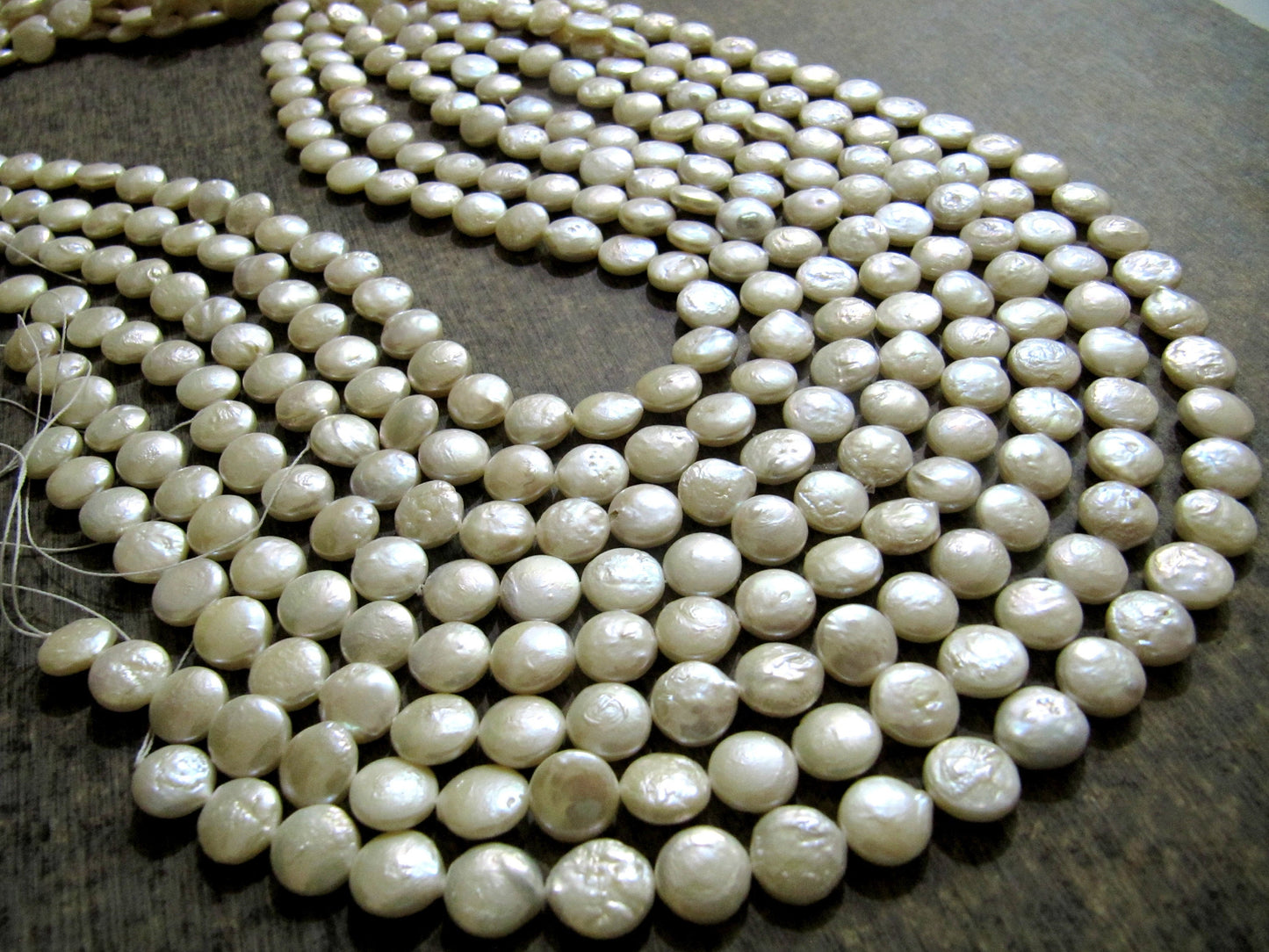 Natural Pearl Coin Shape 11-12mm Size Beads Strand 16 inches Long Jewelry Making Untreated Pearl Beads sold per strand 15 inch
