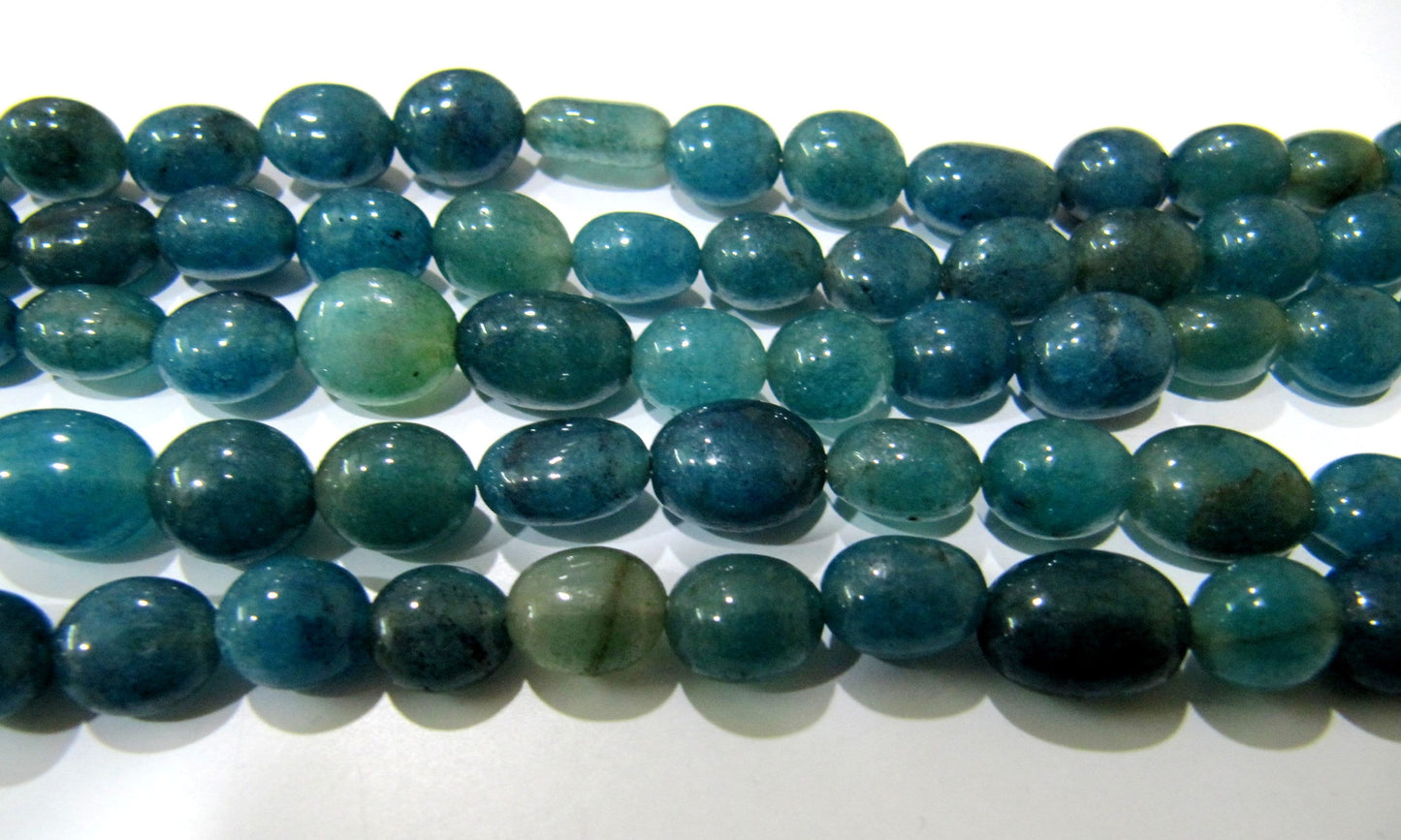 Dyed Blue Sapphire quartz Oval Plain Smooth 7x9mm to 8x10mm Size Beads Strand 13 inches long Jewelry making Beads Wholesale Prices