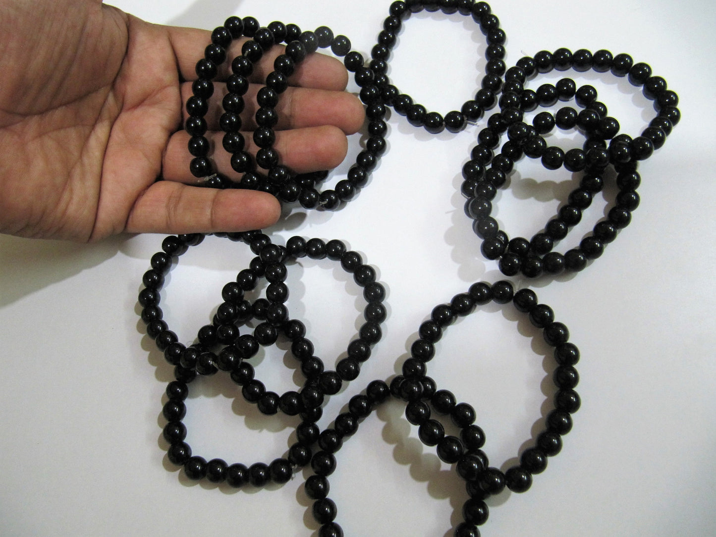 Black Onyx 8mm Round beaded Bracelet Stretch Bracelet Unisex Bracelet Crystal Bracelet Healing Crystals and Stones Sold per piece